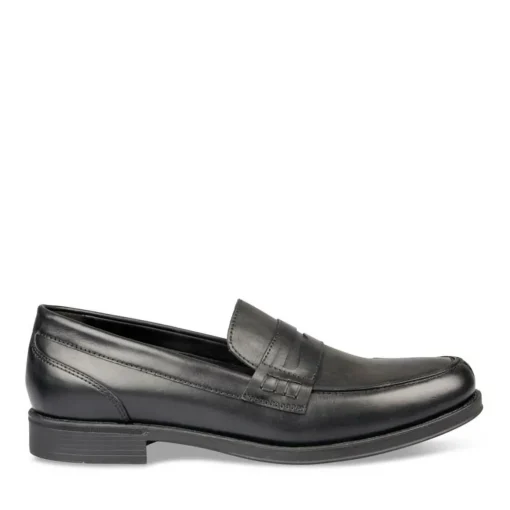 Mocassins NOIR Homme CUIR Motif Uni A Enfiler