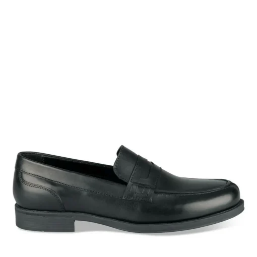 Mocassins NOIR Homme CUIR Motif Uni A Enfiler