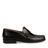 Mocassins NOIR Homme CUIR Motif Uni A Enfiler