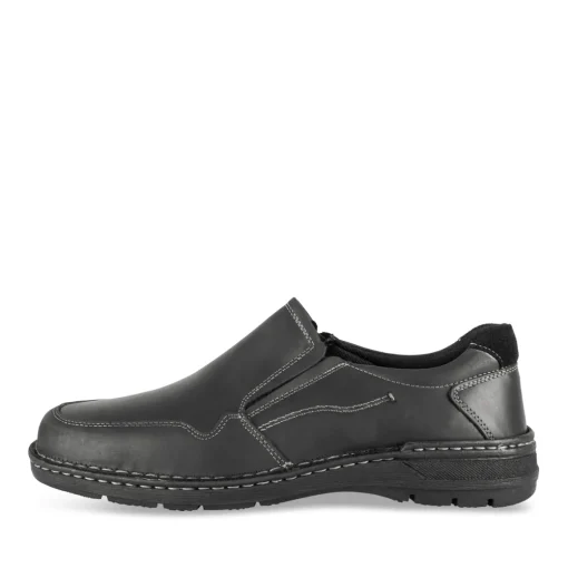 Mocassins NOIR Homme CUIR Motif Uni Elastique