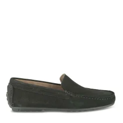 Mocassins NOIR Homme CUIR Motif Uni A Enfiler