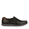 Mocassins NOIR Homme CUIR Motif Uni A Enfiler