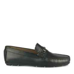 Mocassins NOIR Homme CUIR Motif Uni A Enfiler