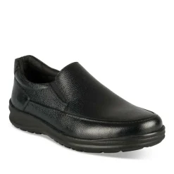 Mocassins NOIR Homme CUIR Motif Uni A Enfiler