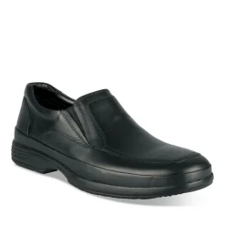 Mocassins NOIR Homme CUIR Motif Uni A Enfiler