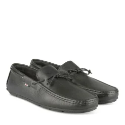 Mocassins NOIR Homme CUIR Motif Uni Lacets