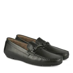 Mocassins NOIR Homme CUIR Motif Uni A Enfiler