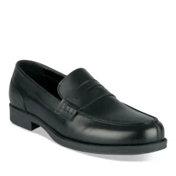 Mocassins NOIR Homme CUIR Motif Uni A Enfiler