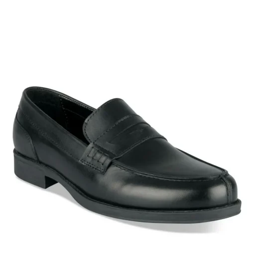 Mocassins NOIR Homme CUIR Motif Uni A Enfiler
