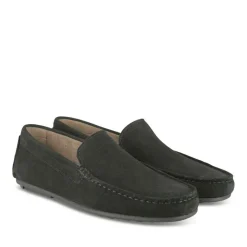 Mocassins NOIR Homme CUIR Motif Uni A Enfiler