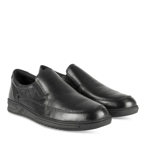 Mocassins NOIR Homme CUIR Motif Uni Scratch
