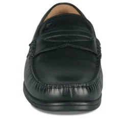 Mocassins NOIR Homme CUIR Motif Uni A Enfiler