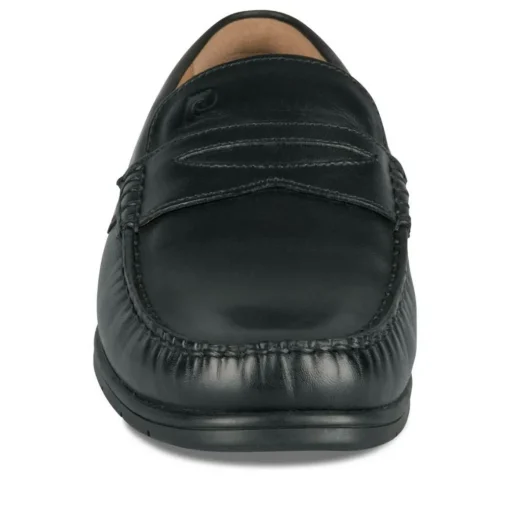 Mocassins NOIR Homme CUIR Motif Uni A Enfiler