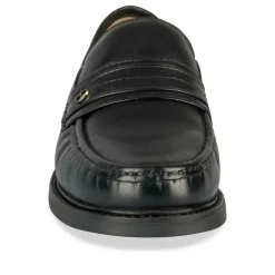 Mocassins NOIR Homme CUIR Motif Uni A Enfiler