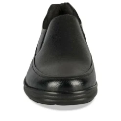 Mocassins NOIR Homme CUIR Motif Uni A Enfiler