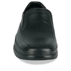 Mocassins NOIR Homme CUIR Motif Uni A Enfiler