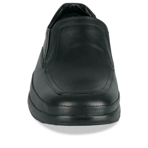 Mocassins NOIR Homme CUIR Motif Uni A Enfiler