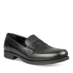 Mocassins NOIR Homme CUIR Motif Uni A Enfiler