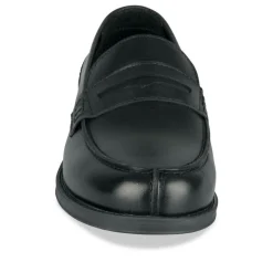 Mocassins NOIR Homme CUIR Motif Uni A Enfiler