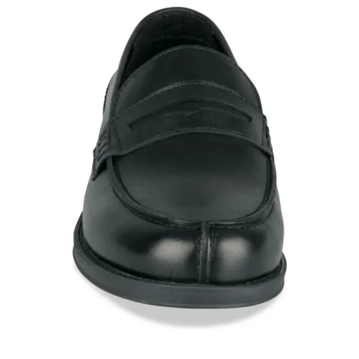 Mocassins NOIR Homme CUIR Motif Uni A Enfiler