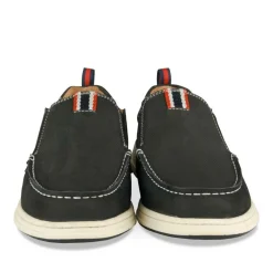 Mocassins NOIR Homme CUIR Motif Uni A Enfiler
