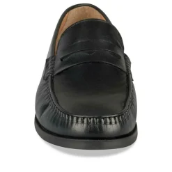 Mocassins NOIR Homme CUIR Motif Uni A Enfiler