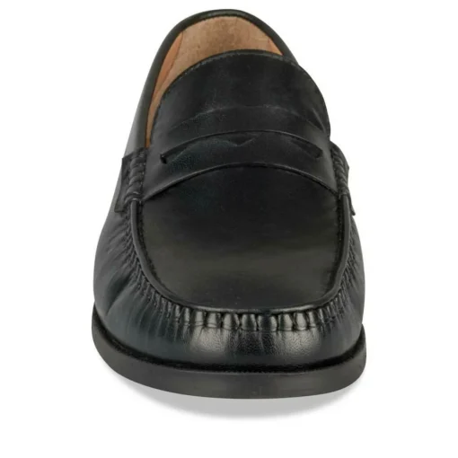 Mocassins NOIR Homme CUIR Motif Uni A Enfiler