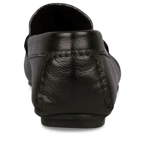 Mocassins NOIR Homme CUIR Motif Uni A Enfiler