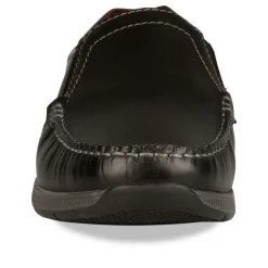 Mocassins NOIR Homme CUIR Motif Uni A Enfiler