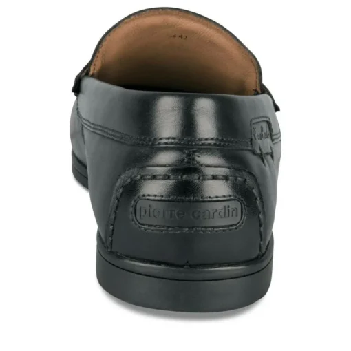 Mocassins NOIR Homme CUIR Motif Uni A Enfiler