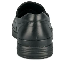 Mocassins NOIR Homme CUIR Motif Uni A Enfiler