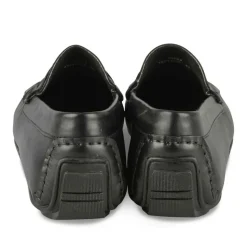 Mocassins NOIR Homme CUIR Motif Uni A Enfiler