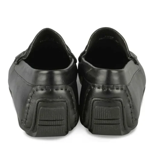 Mocassins NOIR Homme CUIR Motif Uni A Enfiler