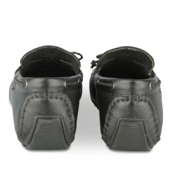 Mocassins NOIR Homme CUIR Motif Uni Lacets