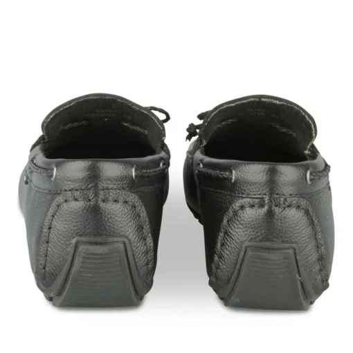 Mocassins NOIR Homme CUIR Motif Uni Lacets