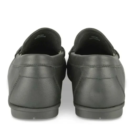 Mocassins NOIR Homme CUIR Motif Uni A Enfiler