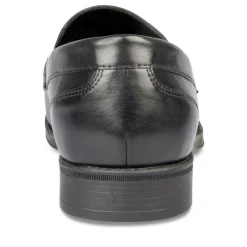 Mocassins NOIR Homme CUIR Motif Uni A Enfiler