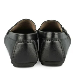 Mocassins NOIR Homme CUIR Motif Uni A Enfiler