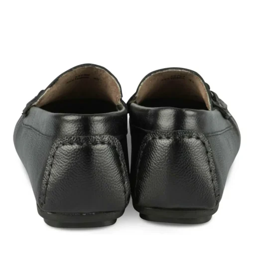 Mocassins NOIR Homme CUIR Motif Uni A Enfiler