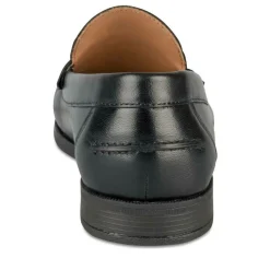 Mocassins NOIR Homme CUIR Motif Uni A Enfiler