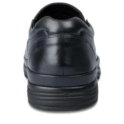 Mocassins NOIR Homme CUIR Motif Uni A Enfiler