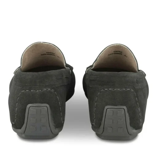Mocassins NOIR Homme CUIR Motif Uni A Enfiler