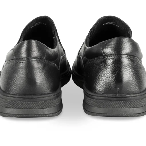 Mocassins NOIR Homme CUIR Motif Uni Scratch