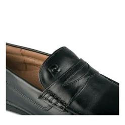 Mocassins NOIR Homme CUIR Motif Uni A Enfiler