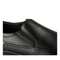 Mocassins NOIR Homme CUIR Motif Uni A Enfiler