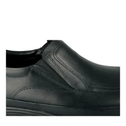 Mocassins NOIR Homme CUIR Motif Uni A Enfiler