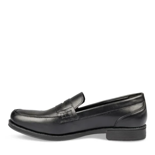 Mocassins NOIR Homme CUIR Motif Uni A Enfiler