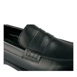 Mocassins NOIR Homme CUIR Motif Uni A Enfiler