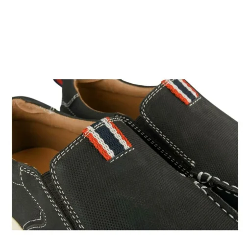 Mocassins NOIR Homme CUIR Motif Uni A Enfiler