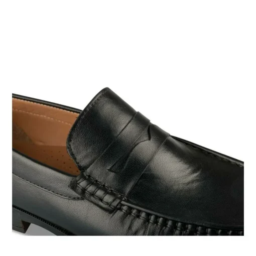 Mocassins NOIR Homme CUIR Motif Uni A Enfiler